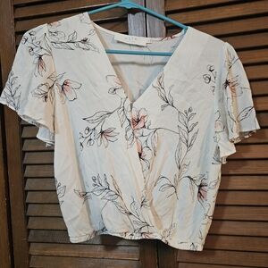 ASTR The Label Floral Wrap Top Size XS | Soft Romantic Blouse